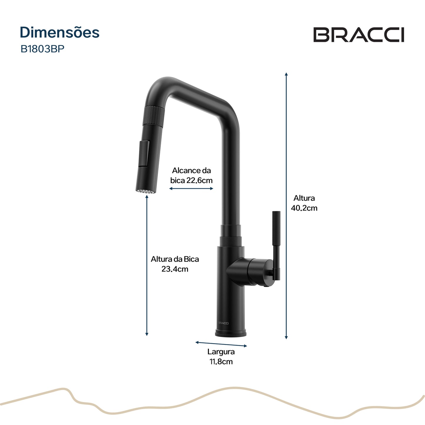 TORNEIRA MONOCOMANDO Q/F ALLURE PRETO FOSCO
