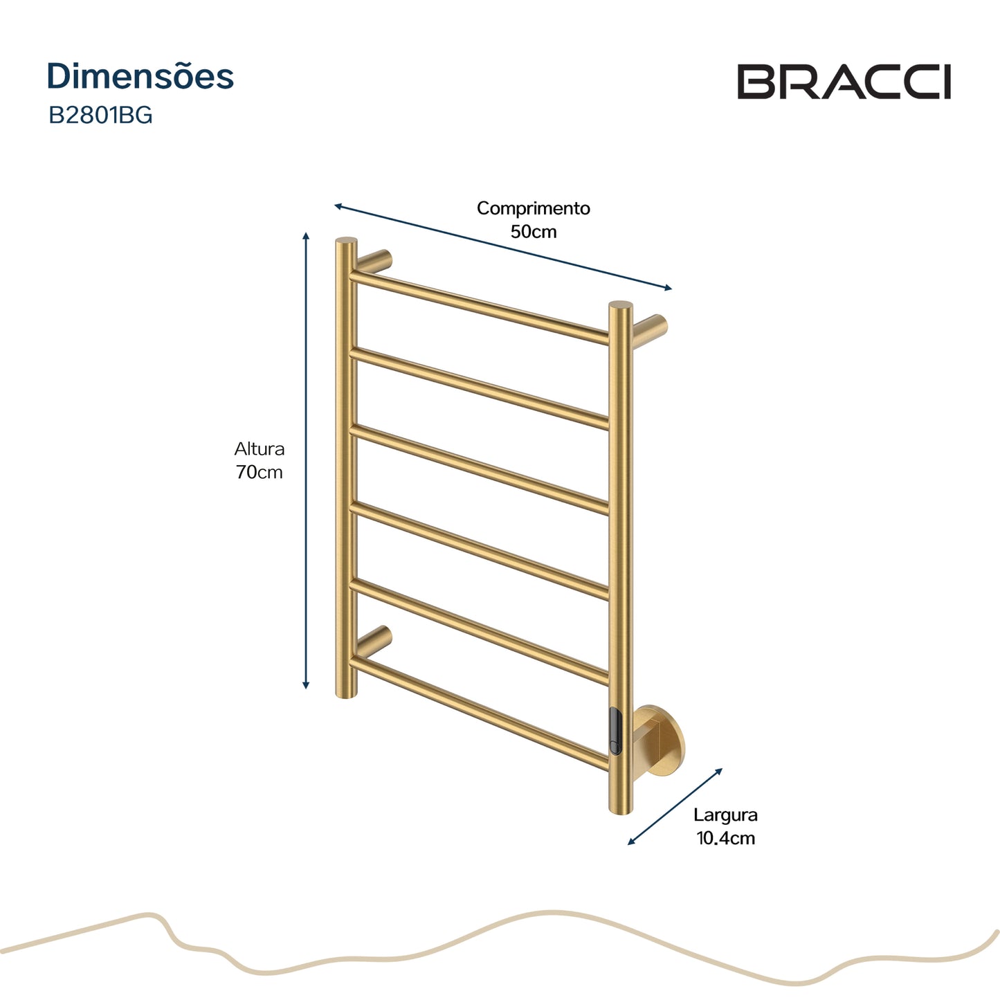 TOALHEIRO TÉRMICO DOURADO ESCOVADO