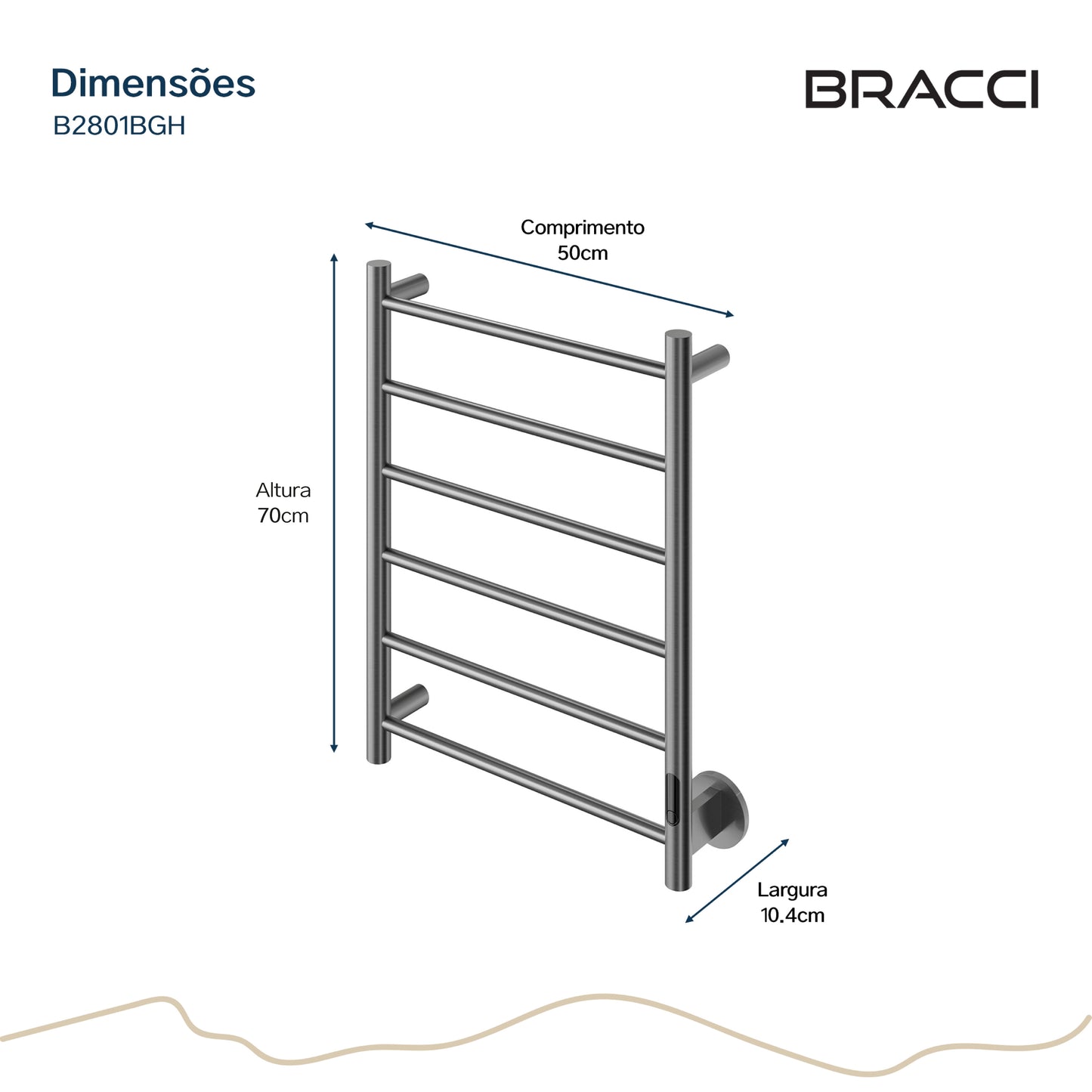 TOALHEIRO TÉRMICO GRAFITE ESCOVADO