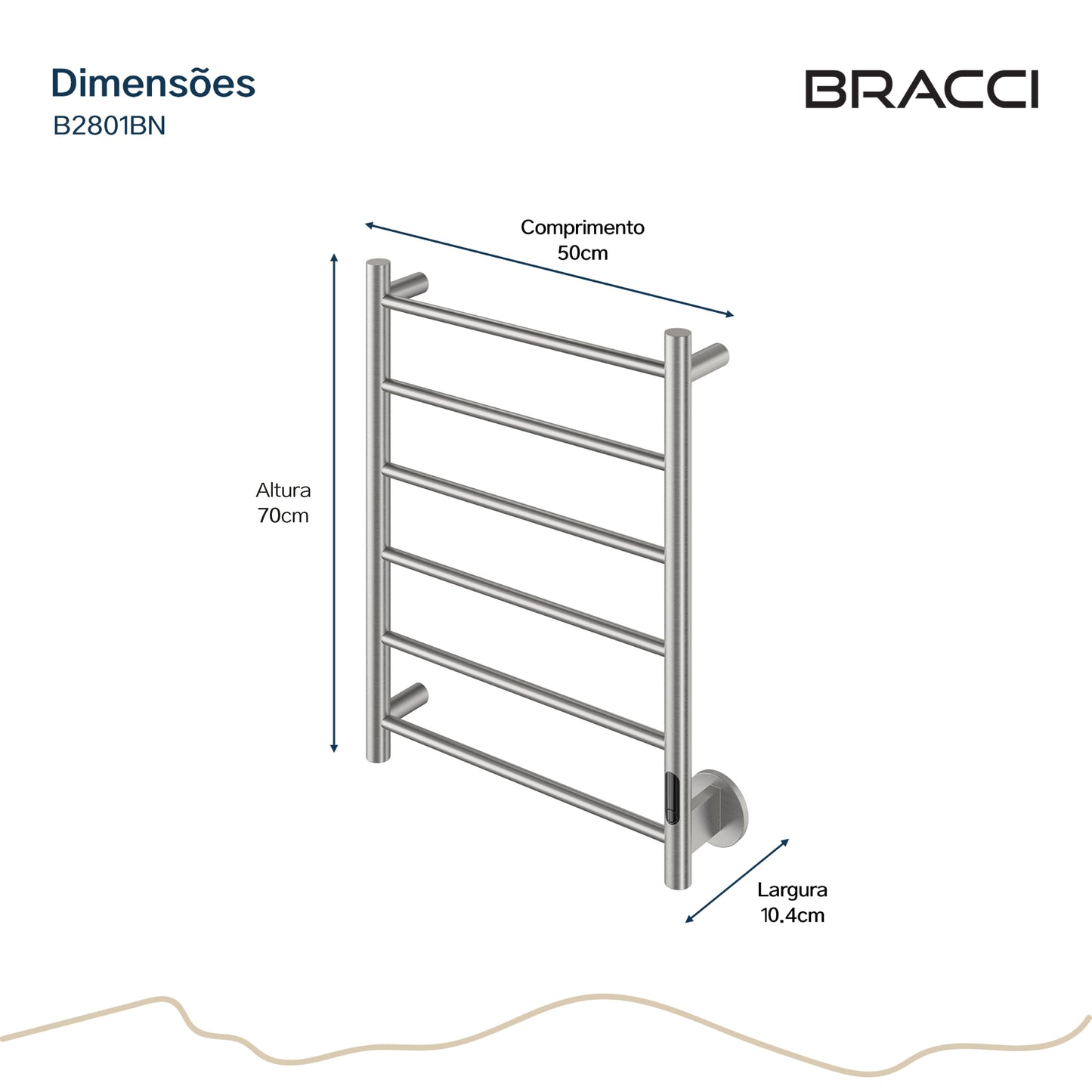 TOALHEIRO TÉRMICO AÇO ESCOVADO