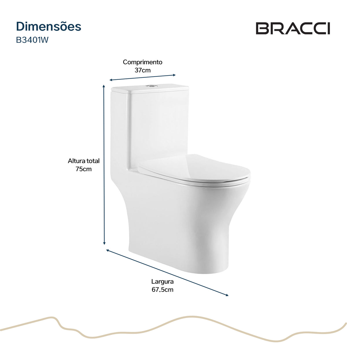 BACIA SANITÁRIA MONOBLOCO SERENA BRANCA