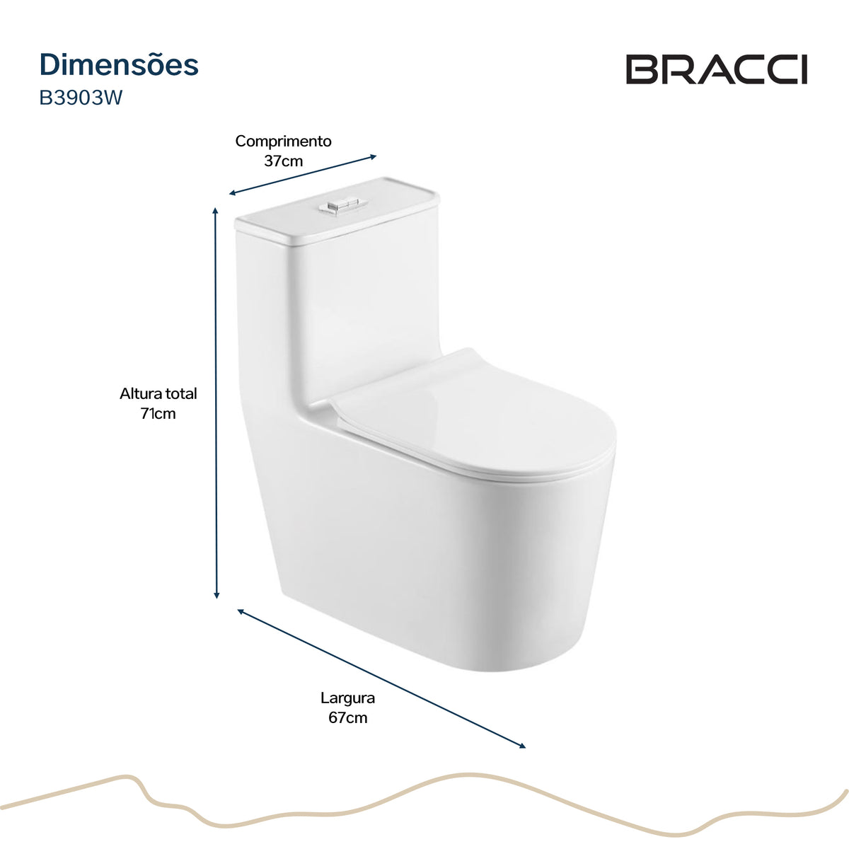 BACIA SANITÁRIA MONOBLOCO RIVA BRANCA