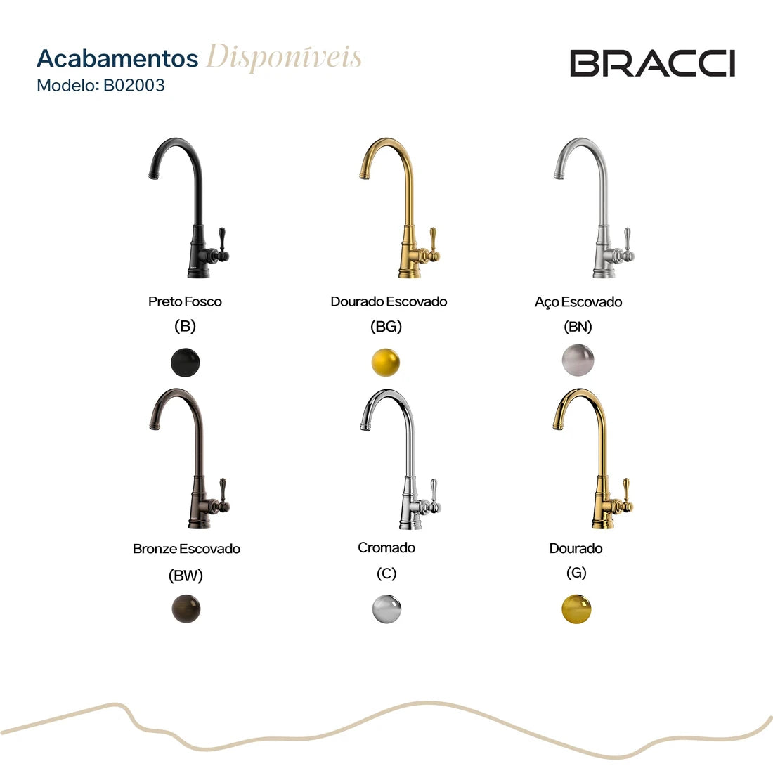 TORNEIRA MONOCOMANDO Q/F ST CLAIRE DOURADO ESCOVADO