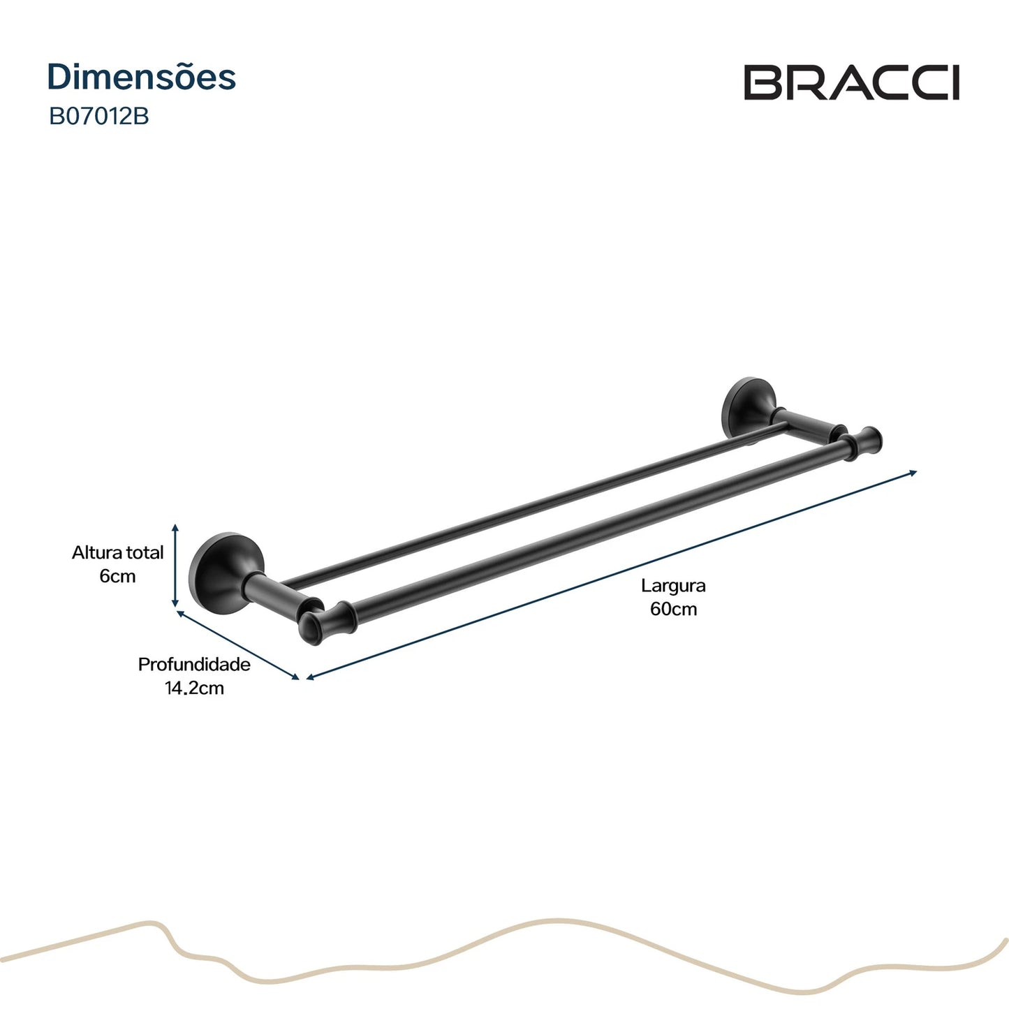 TOALHEIRO DUPLO ST CLAIRE PRETO