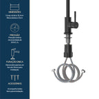 TORNEIRA MONOCOMANDO Q/F ST LOUISE BASIC PRETO PVD