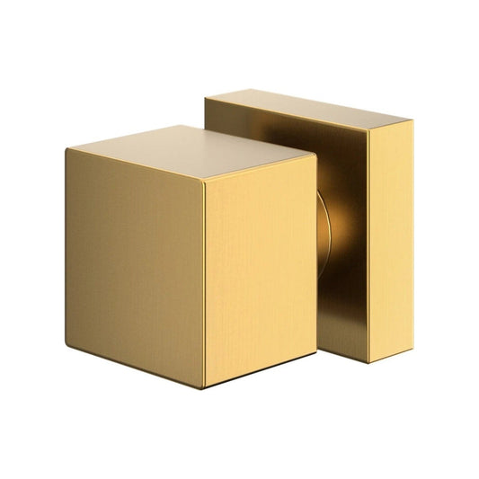Acabamento de Registro Quadrado Dourado Escovado